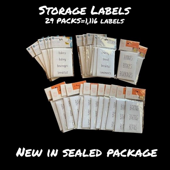 Storage Labels For Pantry Fridge Freezer 29 PACKS=1,116 labels Brand New - Picture 1 of 3